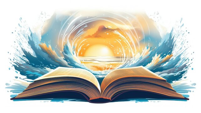 bursting open book clipart