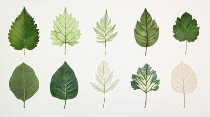 scientific chart comparing the different leaf shapes and their functions in various plant species.