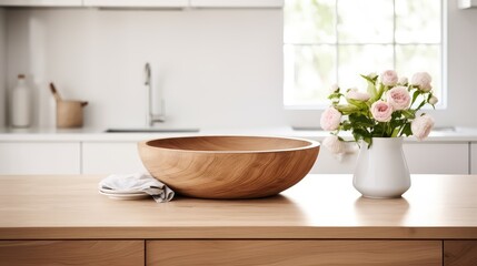 Fototapeta premium kitchen empty wooden bowl