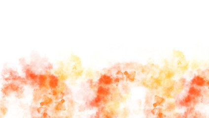 Watercolor paint stains on transparent background. Colorful smoke and fogg overlay cutout. Png image