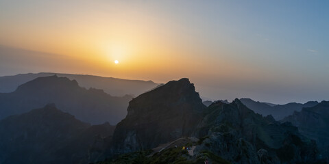 Scenic landscape of Pico do Areeiro landscape in Central madeira Island, Portugal