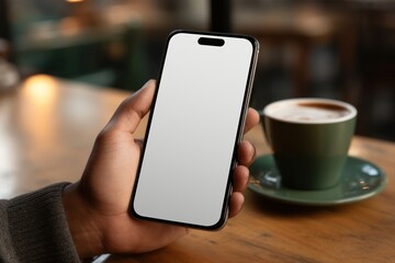 Blank smartphone screen with design space