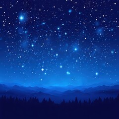 Fototapeta premium an AI Image Generator, Starry Night Sky Above a Scenic Forest and Mountain