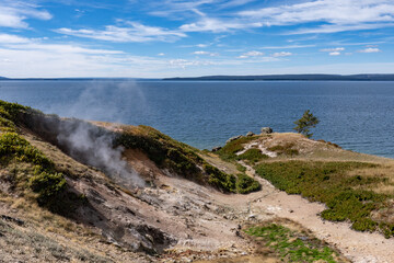 Steamboat Point, Yellowstone National Park, Wyoming. Yellowstone Lake
