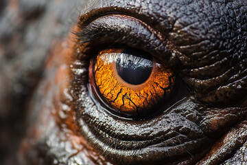 Naklejka premium Macro photography of a hippo's eye