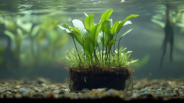 hybrid plant with both aquatic and terrestrial characteristics, thriving in both environments