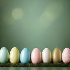 easter eggs on green grass