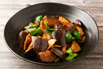 茄子と豚バラの味噌炒め