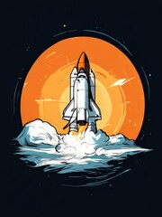 Obraz premium an AI Image Generator, Detailed Illustration of a Rocket Launching