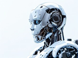 an AI Image Generator, Futuristic Robot with Advanced AI Head Design