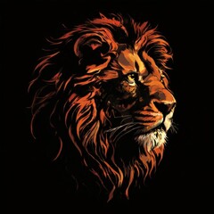 an AI Image Generator, Majestic Lion Illustration Against