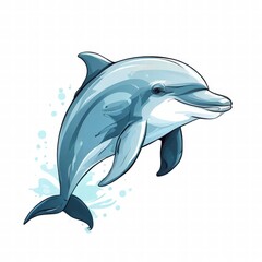 Obraz premium an AI Image Generator, Bright Illustration of a Dolphin Jumping