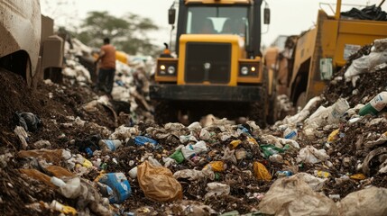 Fototapeta premium Eco-Friendly Waste-to-Energy Facility Generating Biogas Power from Organic Waste