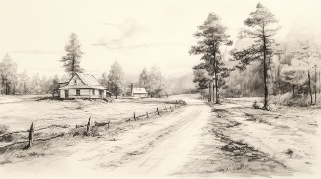 rustic outline of a house