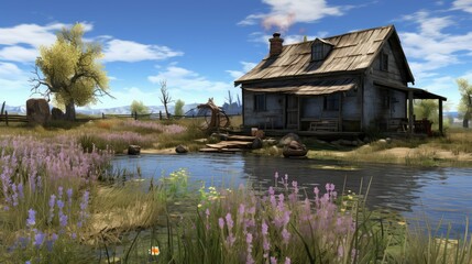 Obraz premium rustic spring houses