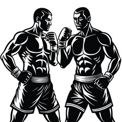 A boxer vector silhouette