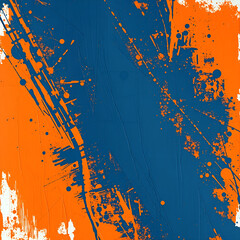 orange and blue grunge paint background