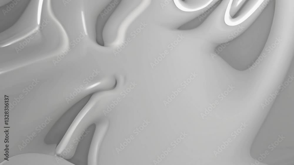 Poster a close-up of smooth, glossy white waves detailing abstract texture under soft light: perfect for mi