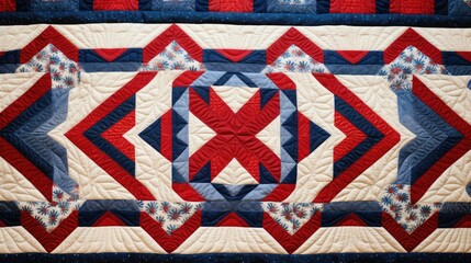 stitching red white blue border