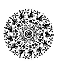 Round ornamental round lace pattern For T Shirt Design PNG