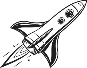Silhouette of a Fast Spaceship Rocket