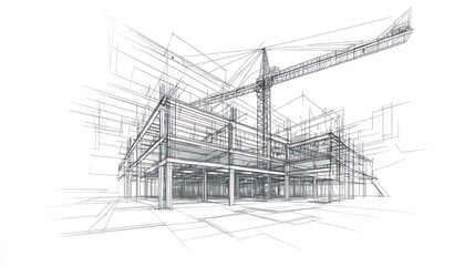 Architectural Building Construction Blueprint
