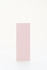 Minimalist Soft Pink Rectangular Box on White Background