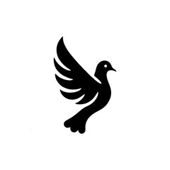 A Simple Silhouette of a Dove in Flight