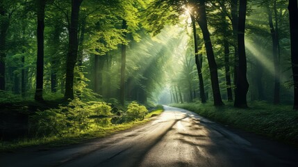 Fototapeta premium nature road in