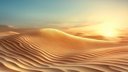 Pixelated Desert Sunset Golden Sand Dunes Under a Clear Sky