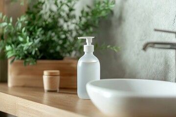 Modern Bathroom Soap Dispenser Bottle Minimalist Design Stylish Clean spa pump sink white clear     