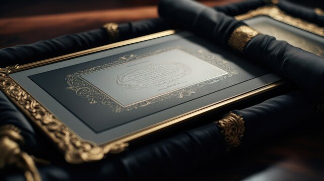elegance black and gold certificate