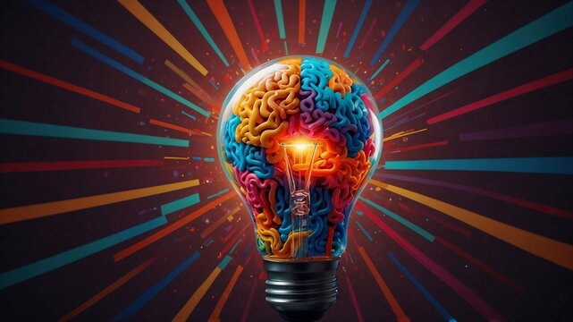 Creativity Illustration - Flat Colorful Idea Graphic - Dynamic Creative Concept