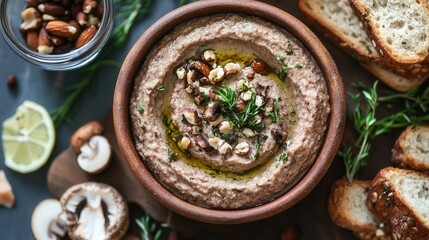 vegan walnut and mushroom herbs for a delicious plant-based spread
