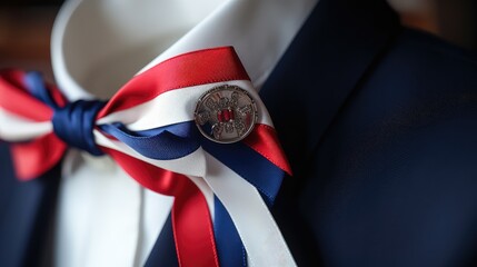 symbol red white and blue ribbon