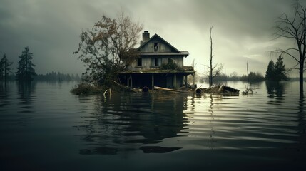 Fototapeta premium submerged water flood house