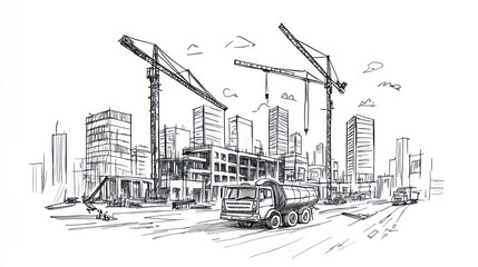 City Construction Site Sketch