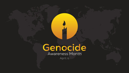 April is Genocide Awareness Month. Vector template Design for banner, greeting card, poster, prints, social media post ,flyer , T shirt with background.