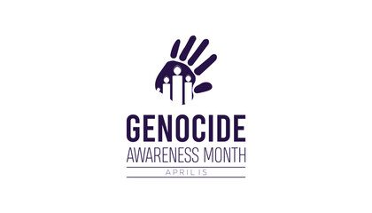 April is Genocide Awareness Month. Vector template Design for banner, greeting card, poster, prints, social media post ,flyer , T shirt with background.