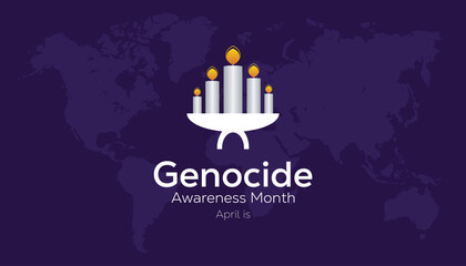 Obraz premium April is Genocide Awareness Month. Vector template Design for banner, greeting card, poster, prints, social media post ,flyer , T shirt with background.