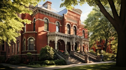 facade red brick house