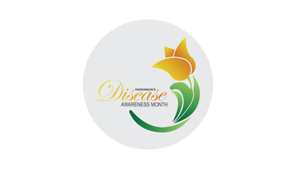 April is parkinson's disease awareness month. Vector template Design for banner, greeting card, poster, prints, social media post ,flyer , T shirt with background.