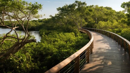 Fototapeta premium walkway wood line
