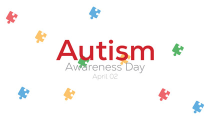 April is World Autism Awareness Day. Vector template Design for banner, greeting card, poster, prints, social media post ,flyer , T shirt with background.