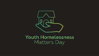 April is Youth Homelessness Matters Day. Vector template Design for banner, greeting card, poster, prints, social media post ,flyer , T shirt with background.