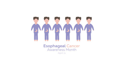 April is Esophageal Cancer Awareness Month. Vector template Design for banner, greeting card, poster, prints, social media post ,flyer , T shirt with background.