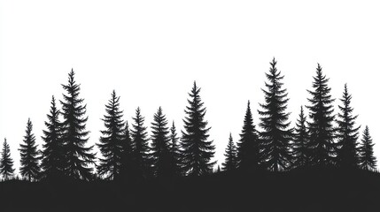 Obraz premium Forest silhouette, simple, clean design. Stock image