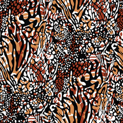 Seamless Leopard skin pattern on black background