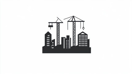 Obraz premium Cityscape under construction with cranes (1)