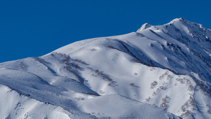 冬の北アルプス　山並み　長野県白馬村